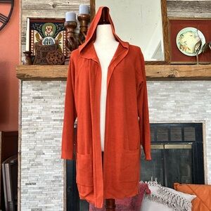 Rust Hooded Cardigan